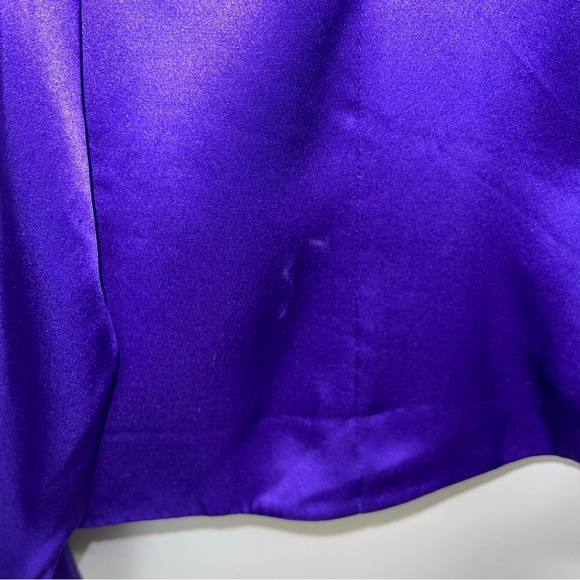 Spenser Jeremy Blouse Women’s Size 8 US Purple 100% Silk Vintage Wrap Style - Picture 8 of 10